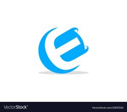 E Letter 3D Circle Negative Space Logo Design Template